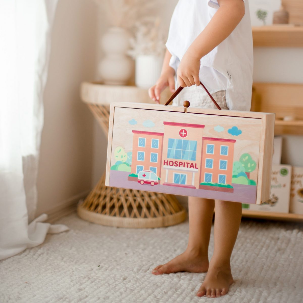Wooden Portable Hospital Set
